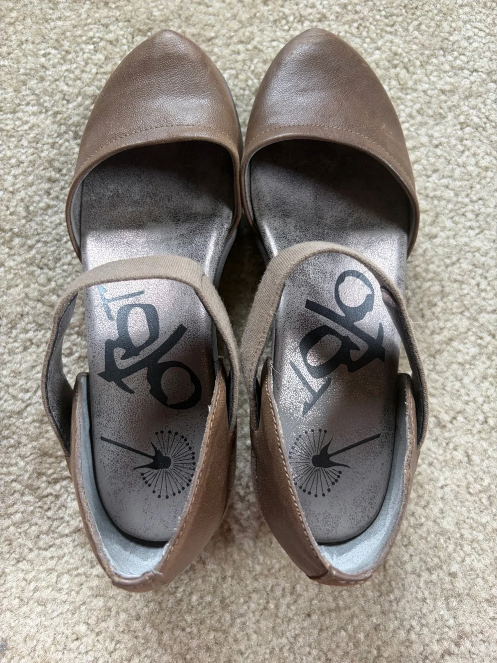 OTBT Brown Tan Wedge Sandals with Elastic Strap